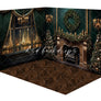 Elegant Christmas Fireplace Photo Backdrop and Floor Combo - CHS50304