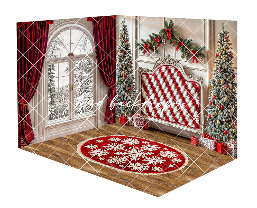 Candy Cane Christmas Headboard Room - CHS74629
