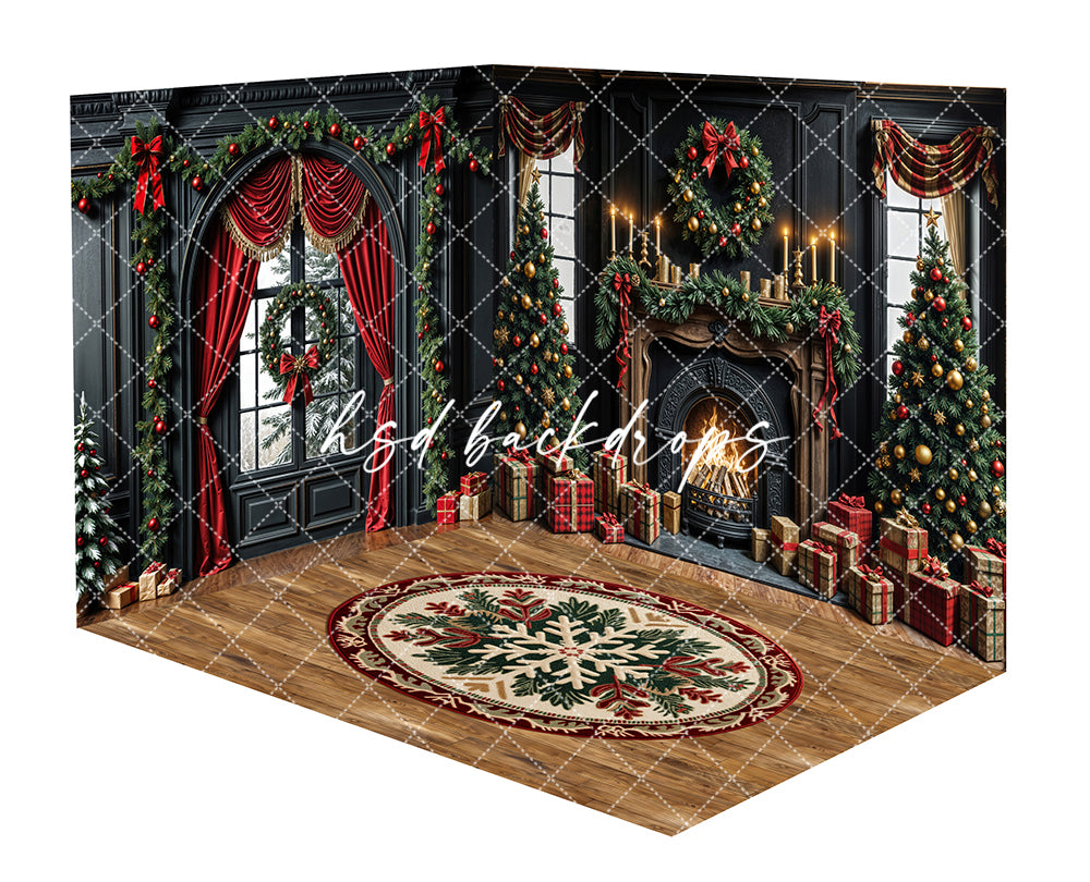 Holiday Glow & Garland Fireplace Room - CHS77071
