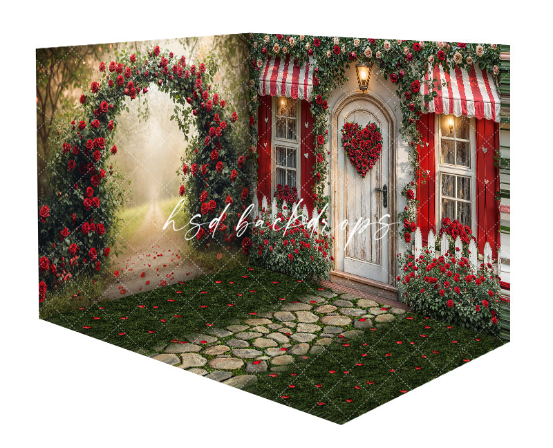 Valentine's Day Room - VD33092 Cottage Door - HSD Photography Backdrops