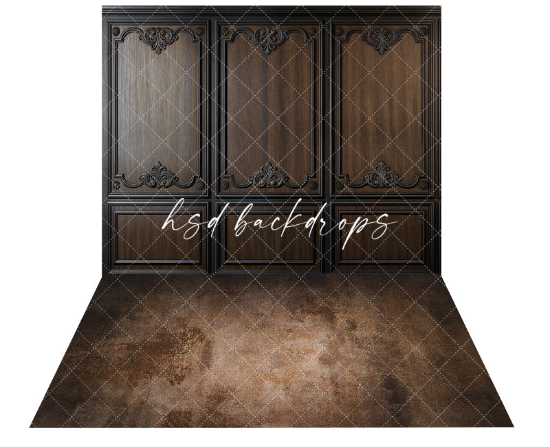 Elegant Brown Panel Wall (sweep options) - HSD Photography Backdrops