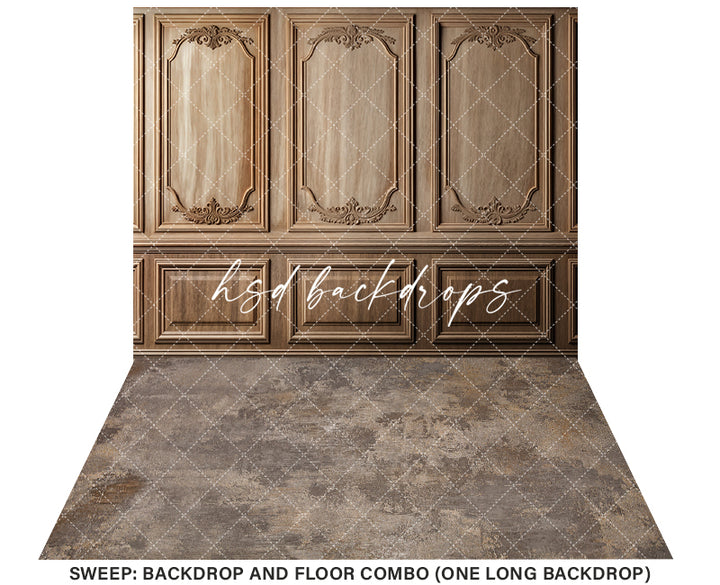 Ashcroft Wainscot Wall (sweep options) - HSD Photography Backdrops