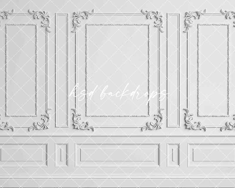 White Wainscot Wall (sweep options) - HSD Photography Backdrops