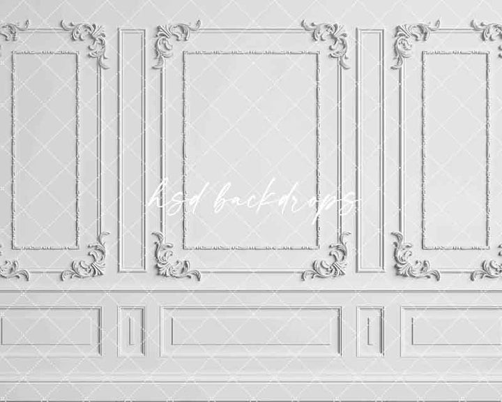 White Wainscot Wall (sweep options) - HSD Photography Backdrops