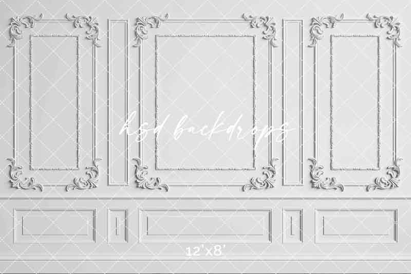 White Wainscot Wall (sweep options) - HSD Photography Backdrops