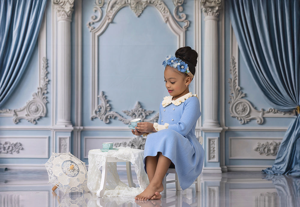 Baroque Blue Wall - HSD Photography Backdrops