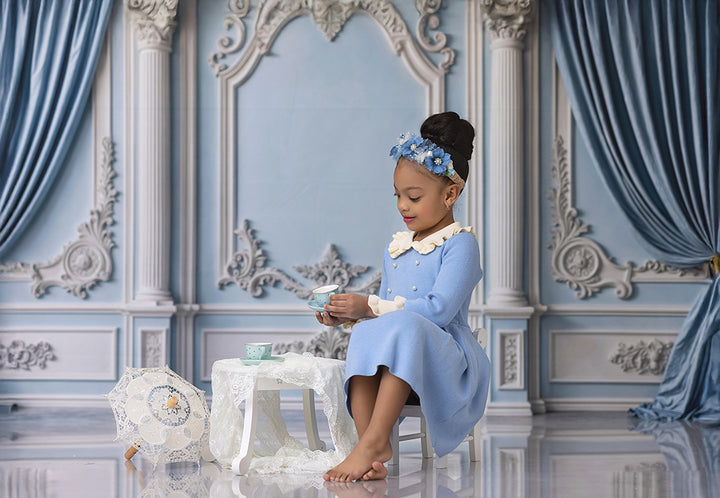 Baroque Blue Wall - HSD Photography Backdrops