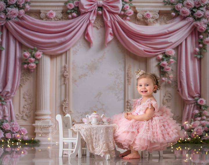 Pretty Pink Roses Regal Wall (sweep options) - HSD Photography Backdrops