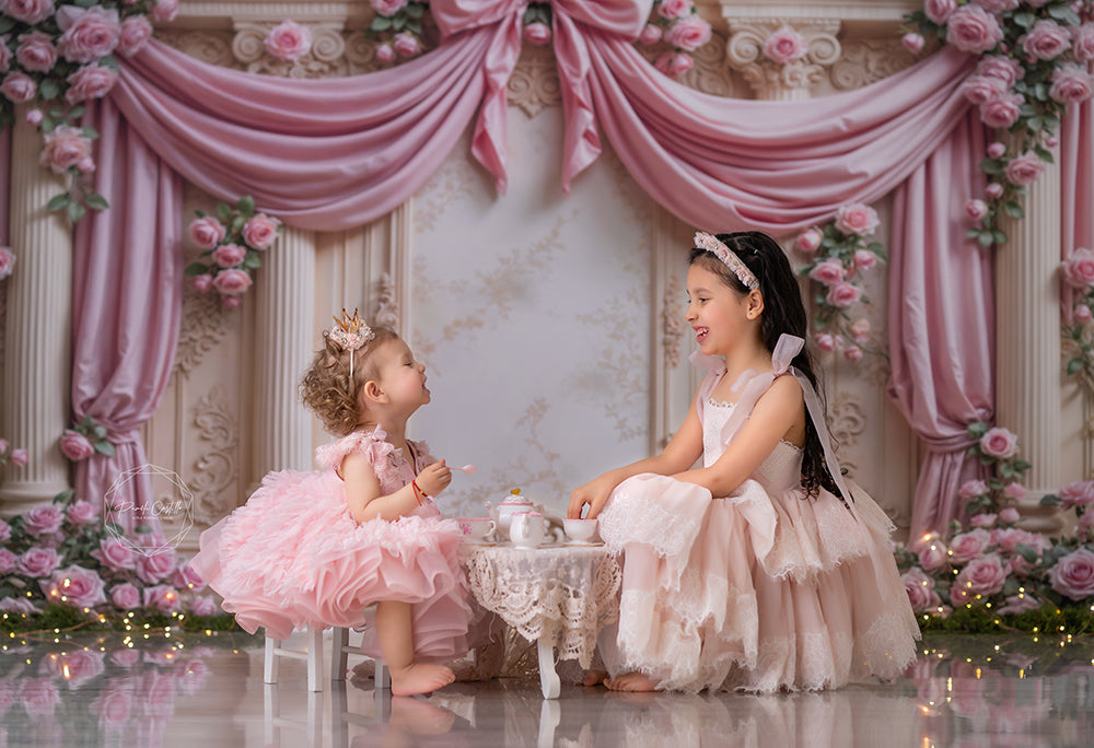 Pretty Pink Roses Regal Wall (sweep options) - HSD Photography Backdrops