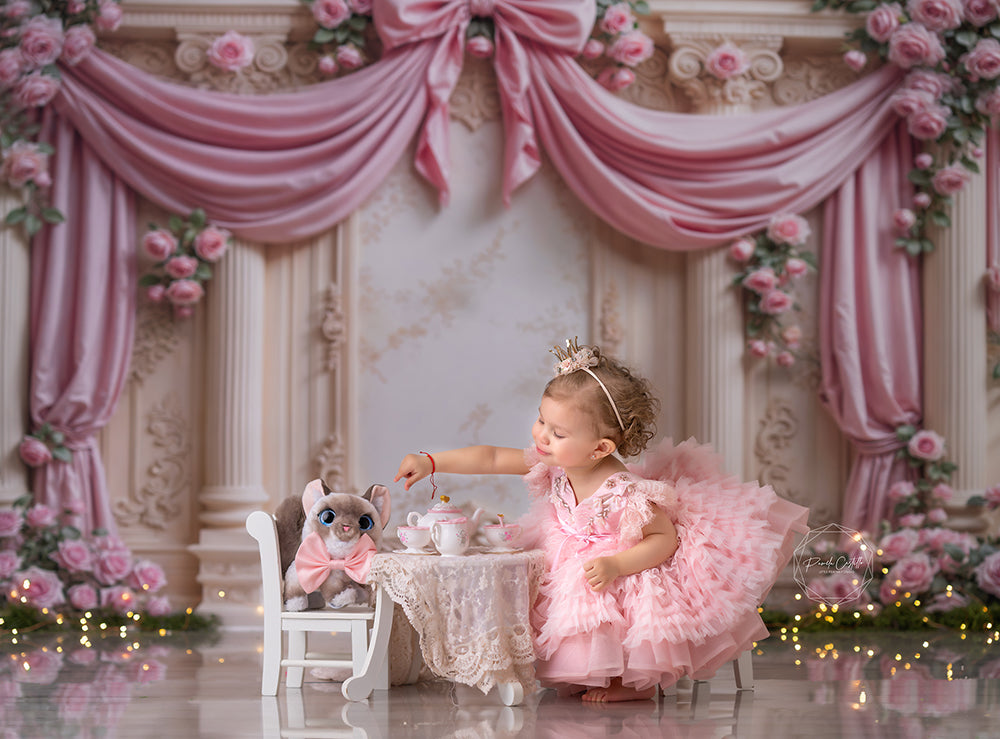 Pretty Pink Roses Regal Wall (sweep options) - HSD Photography Backdrops