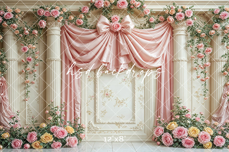 Pink & Yellow Regal Wall - HSD Photography Backdrops