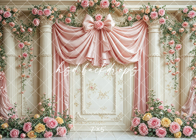 Pink & Yellow Regal Wall - HSD Photography Backdrops