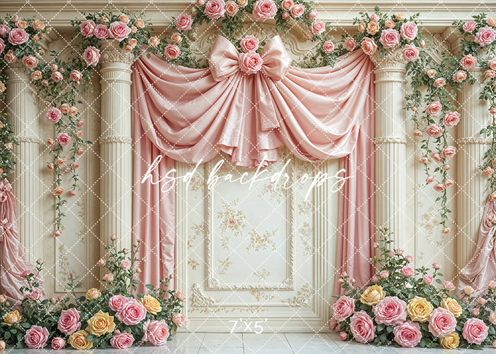 Pink & Yellow Regal Wall - HSD Photography Backdrops