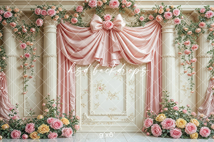 Pink & Yellow Regal Wall - HSD Photography Backdrops