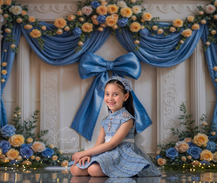 Blue & Yellow Regal Wall - HSD Photography Backdrops