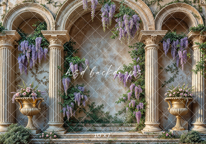 Hanging Wisteria Arches (sweep options) - HSD Photography Backdrops