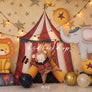 Circus Animals Birthday Party Cake Smash Backdrop for Carnival Theme