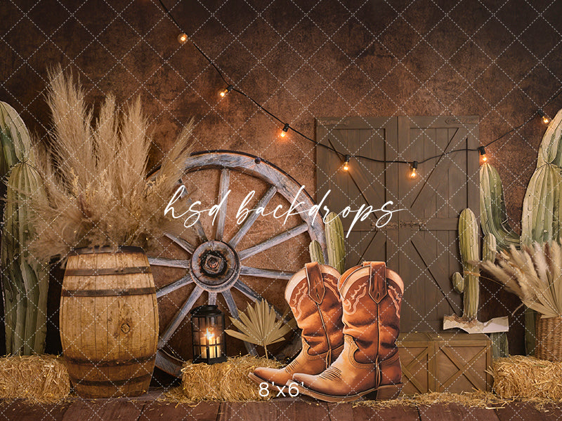 Yellowstone Western Cowboy Theme Photo Backdrop for Cake Smash