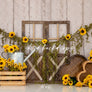 Sunflower Backdrop for Birthday Cake Smash Photography