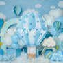 Hot Air Balloon Backdrop for Birthday Cake Smash Portraits