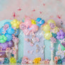Butterfly Theme Backdrop for Birthday Girl Cake Smash Portraits