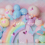 Pastel Rainbow Backdrop for Birthday Cake Smash Photos