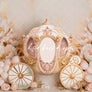 Pink and Gold Princess Carriage Backdrop for Birthday Cake Smash Photo
