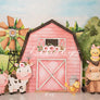 Pink Barnyard Backdrop for Farm Animal Theme Birthday Cake Smash Photo