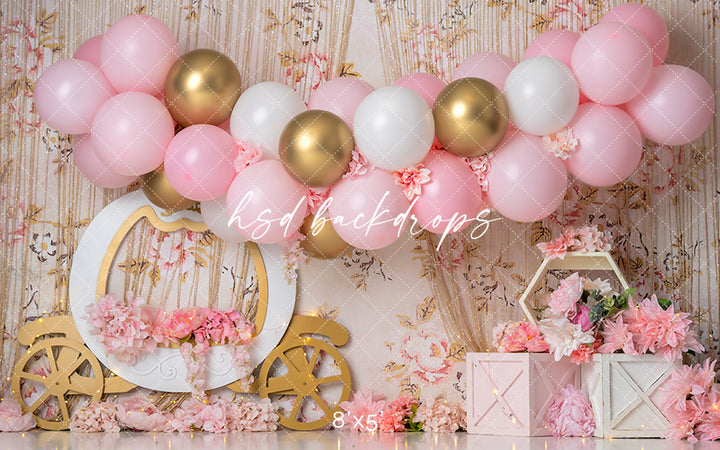 Princess Carriage Pink - HSD Photography Backdrops