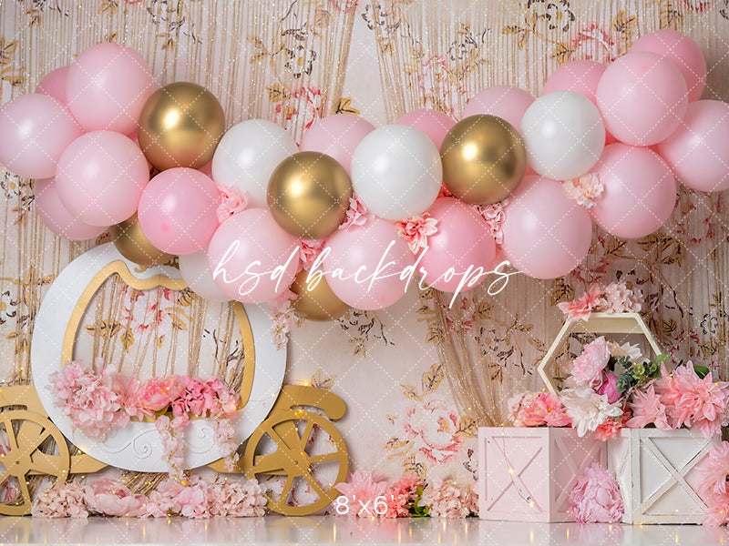 Princess Carriage Pink - HSD Photography Backdrops