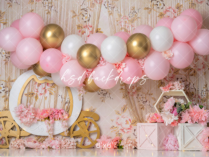 Princess Carriage Pink - HSD Photography Backdrops