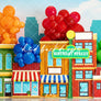 Birthday Street City Backdrop for Cake Smash Photoshoot