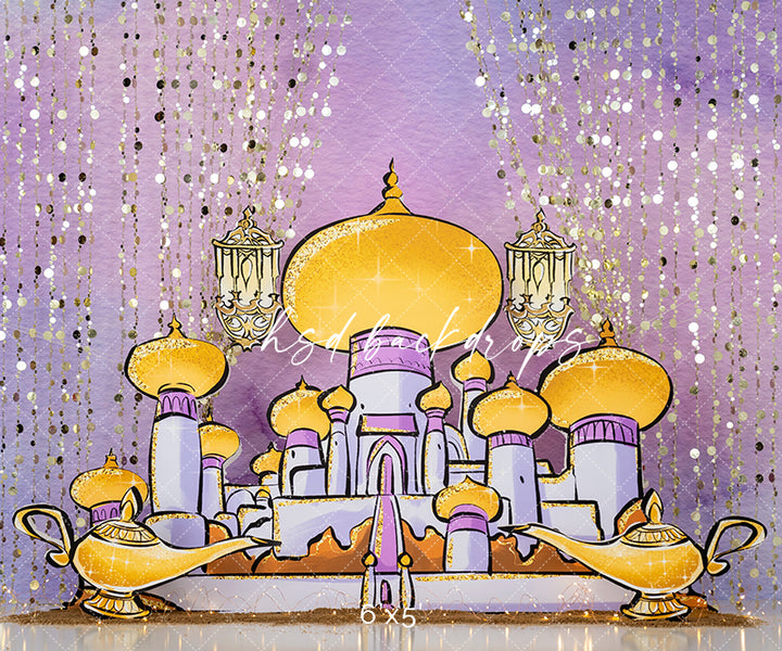 Aladdin Inspired Princess Jasmine Party Backdrop with Palace