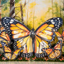 Monarch Butterfly Birthday Cake Smash Photo Backdrop for Spring
