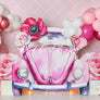 Chic Pink Car Cake Smash Birthday Photo Backdrop for Girls