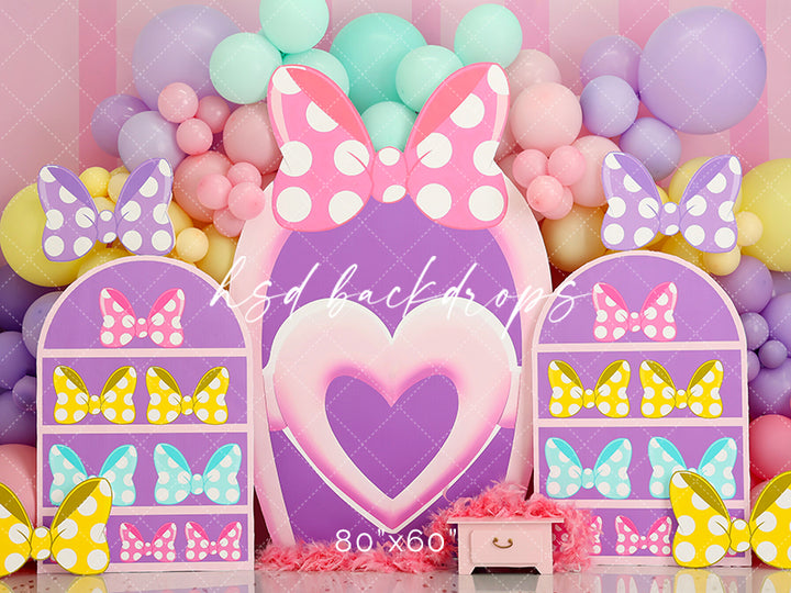 Minnie Bowtique Backdrop for Cake Smash Photoshoot