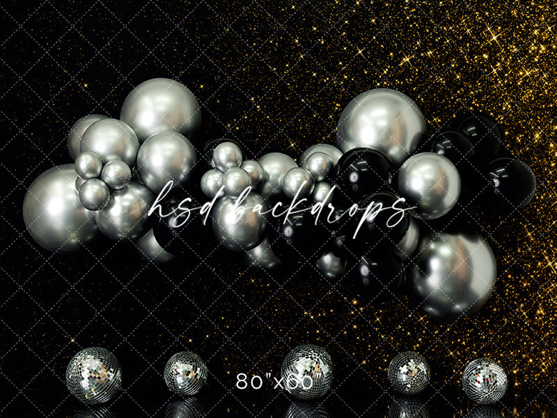 Black & Silver Balloons - HSD Photography Backdrops