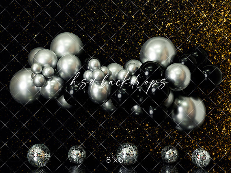 Black & Silver Balloons - HSD Photography Backdrops