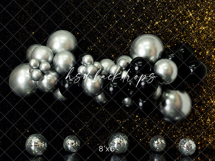 Black & Silver Balloons - HSD Photography Backdrops