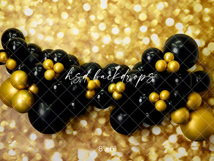 Black & Gold Balloons - HSD Photography Backdrops