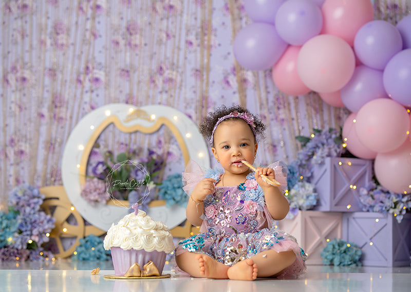 Princess Carriage Purple - HSD Photography Backdrops