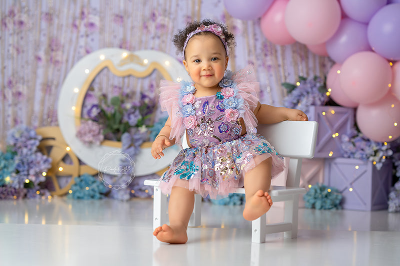 Princess Carriage Purple - HSD Photography Backdrops