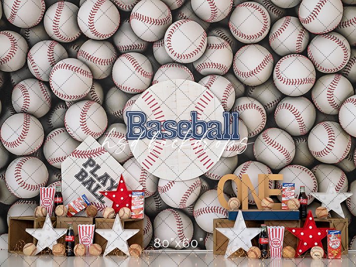 Baseball Backdrop for Cake Smash Photography 