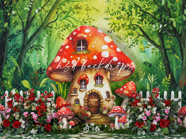 Fairy Mushroom House - HSD Photography Backdrops