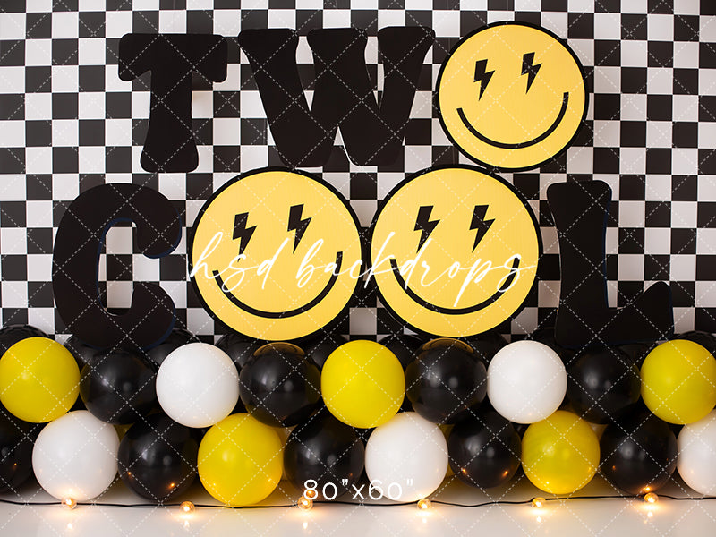 Two Cool Birthday Cake Smash Backdrop for Photoshoot