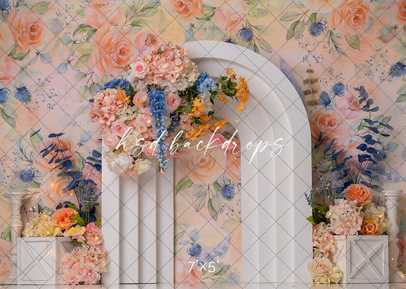 Blue and Peach Arch - HSD Photography Backdrops