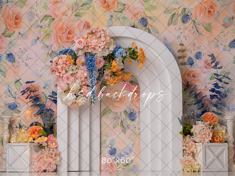 Blue and Peach Arch - HSD Photography Backdrops