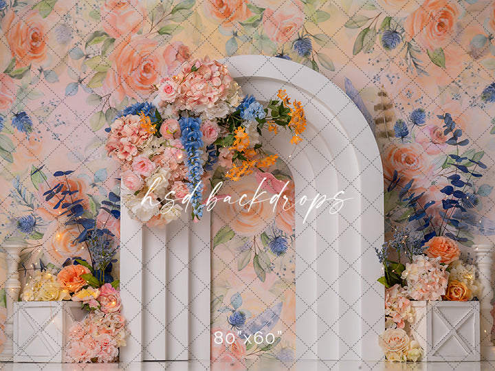 Blue and Peach Arch - HSD Photography Backdrops