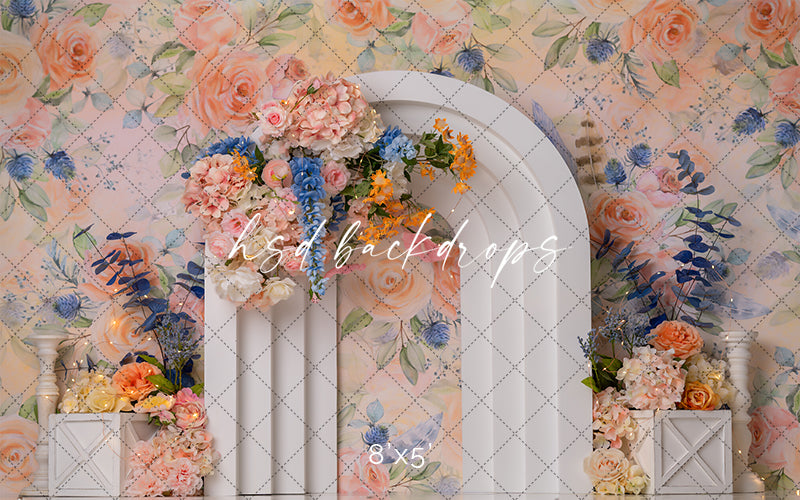 Blue and Peach Arch - HSD Photography Backdrops