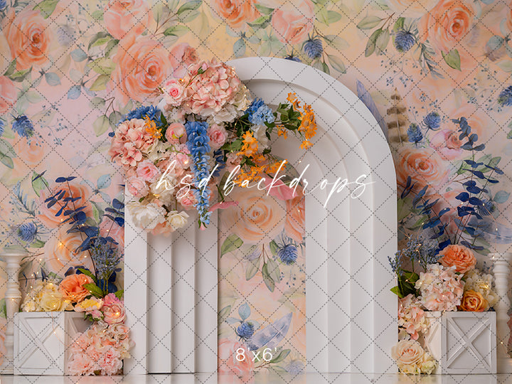 Blue and Peach Arch - HSD Photography Backdrops